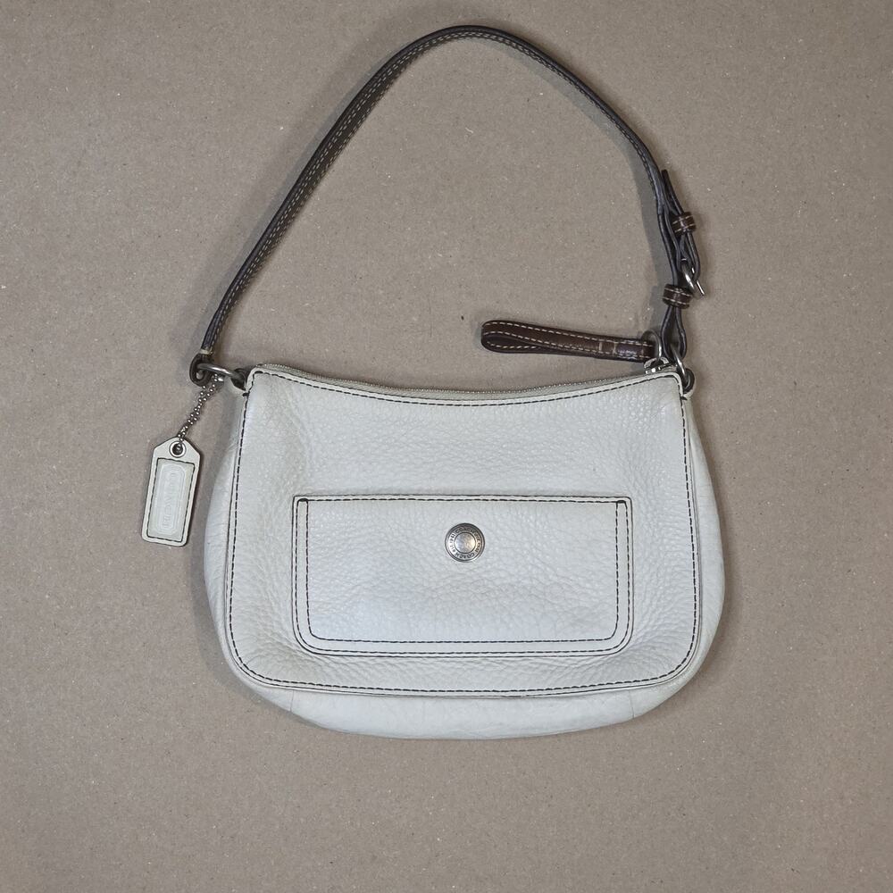 Coach Mini Vintage 8E96 Chelsea White Pebbled Leather Shoulder Bag Y2K 2005